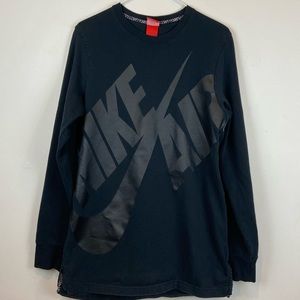 Vintage Nike Air Red Tag Long Sleeve Black on Black Spell out Crew Neck Size Med